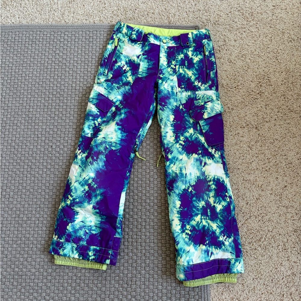 Burton Tie-dye Green and Purple Snow Pants